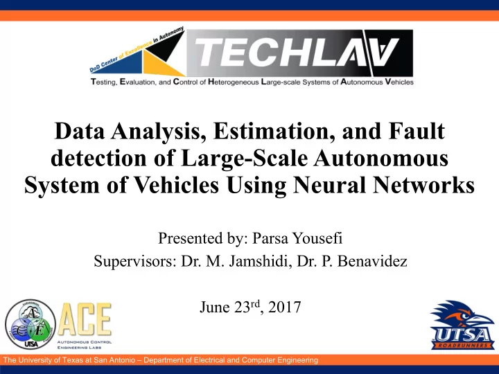 data analysis estimation and fault detection of large