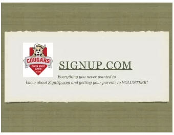 SIGNUP.COM  Everything you never wanted to  know about SignUp.com and getting your parents to