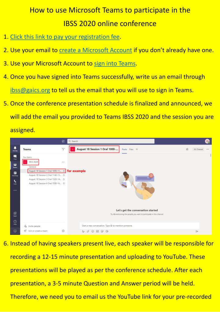 how to use microsoft teams to participate in the ibss