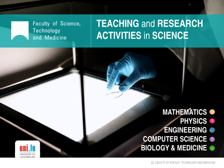 teaching and research activities in science