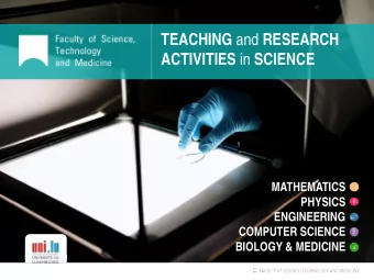TEACHING and RESEARCH ACTIVITIES in SCIENCE  MATHEMATICS  PHYSICS  ENGINEERING  COMPUTER SCIENCE