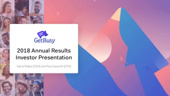 2018 Annual Results  Investor Presentation  Daniel Rabie (CEO) And Paul Haworth (CFO)  Daniel Rabie