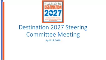 Committee Meeting  April 16, 2018  Exploring Equity through Data  AGENDA  Health Equity