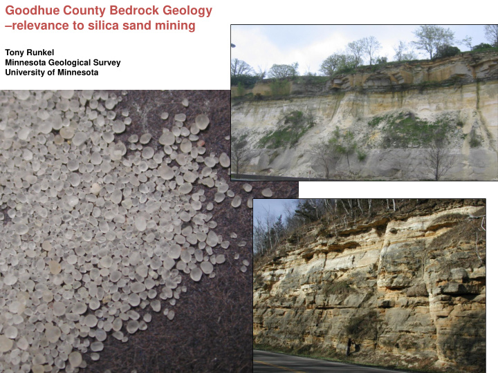 goodhue county bedrock geology relevance to silica sand