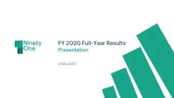 FY 2020 Full-Year Results  Presentation  20 May 2020  Todays presenters  Kim McFarland  Hendrik