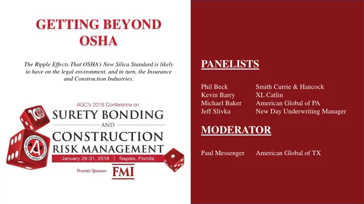 getting beyond osha