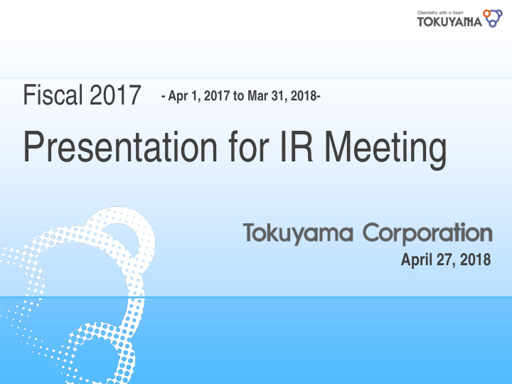 presentation for ir meeting