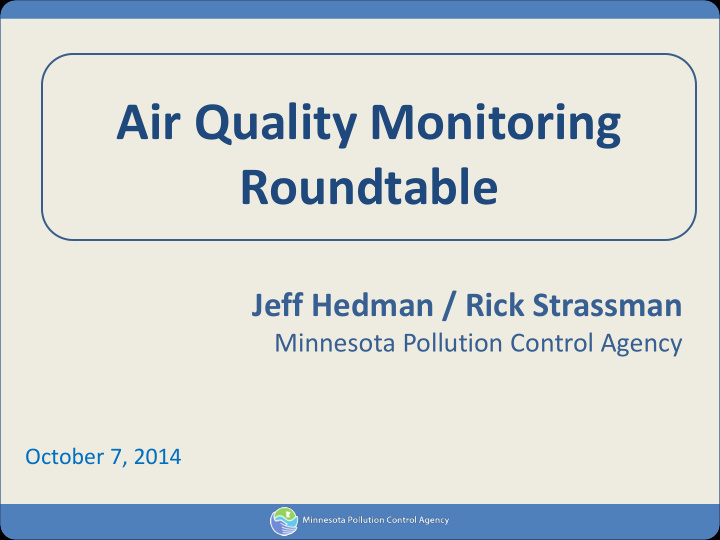 air quality monitoring roundtable
