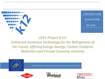 Enhanced Insulation Technology for the Refrigerator of  the Future, offering Energy Savings, Carbon