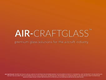 AIR-CRAFTGLASS PROPRIETARY RIGHTS ARE INCLUDED IN THE INFORMATION DESCRIBED HEREIN. THIS DOCUMENT