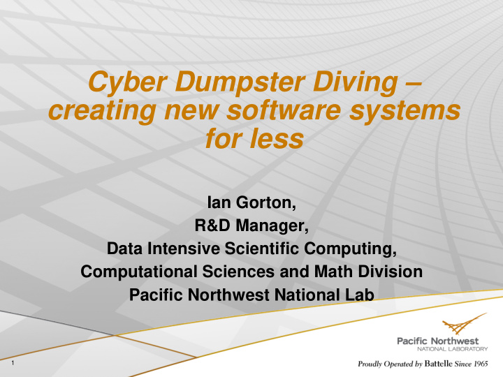 cyber dumpster diving creating new software systems for