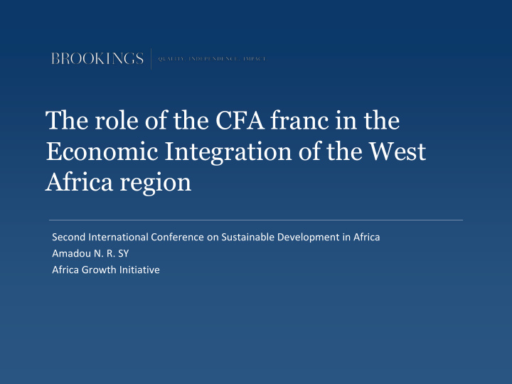 the role of the cfa franc in the