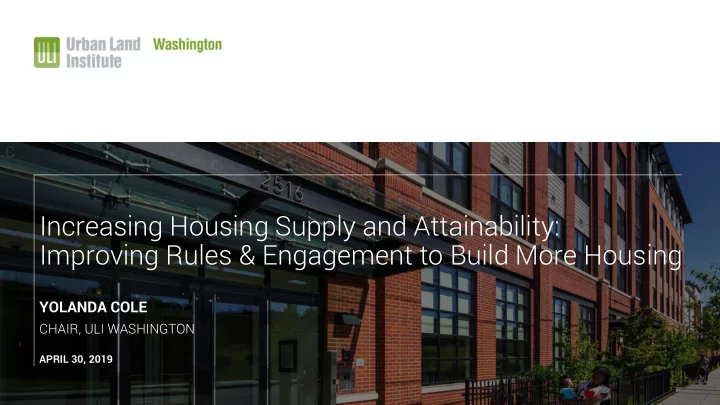 increasing housing supply and attainability improving