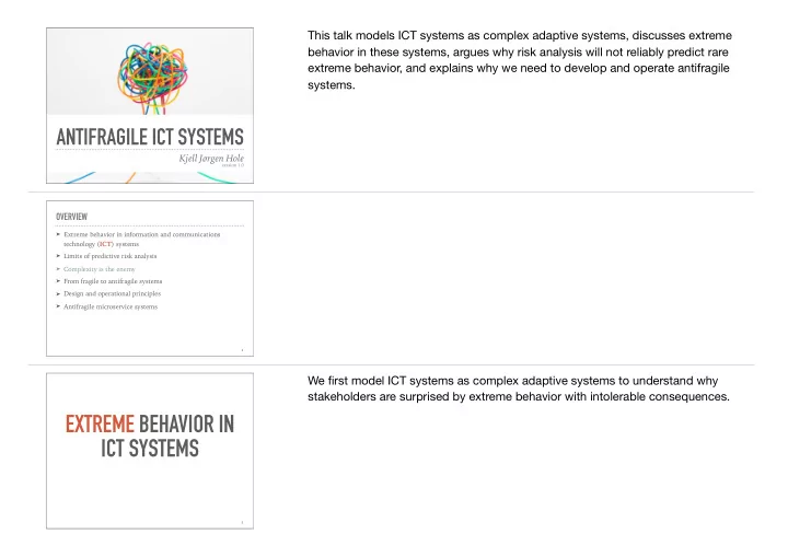 extreme behavior in ict systems