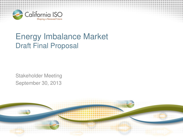 energy imbalance market