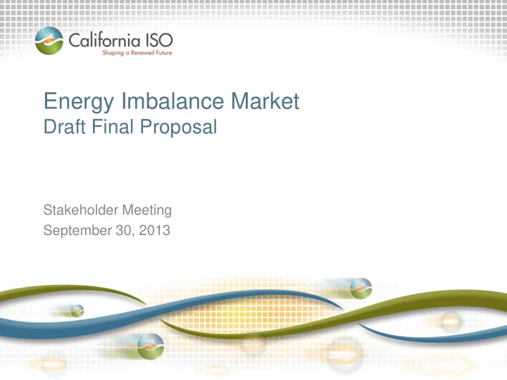 energy imbalance market