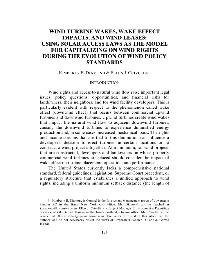 wind turbine wakes wake effect impacts and wind leases