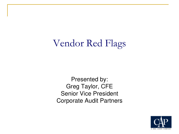 vendor red flags