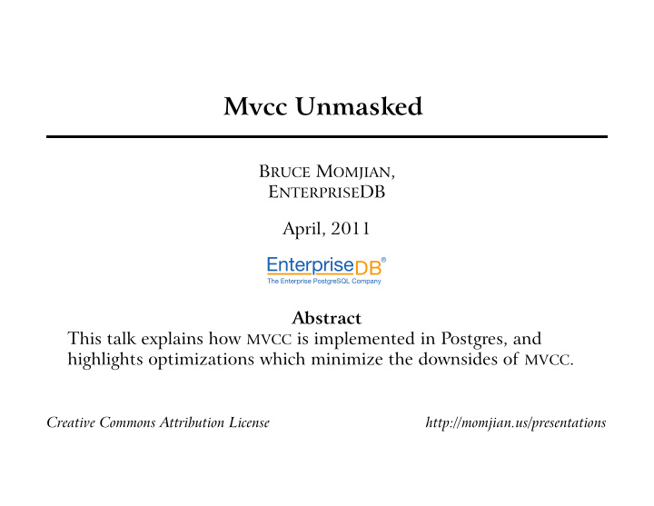 mvcc unmasked