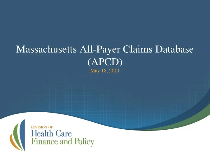 massachusetts all payer claims database