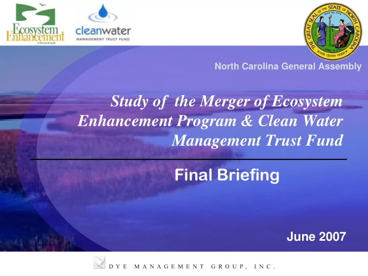 study of the merger of ecosystem enhancement program
