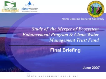 Study of  the Merger of Ecosystem  Enhancement Program &amp; Clean Water  Management Trust Fund