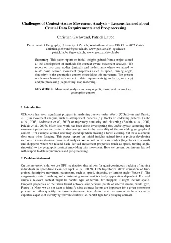 Challenges of Context-Aware Movement Analysis  Lessons learned about  Crucial Data Requirements