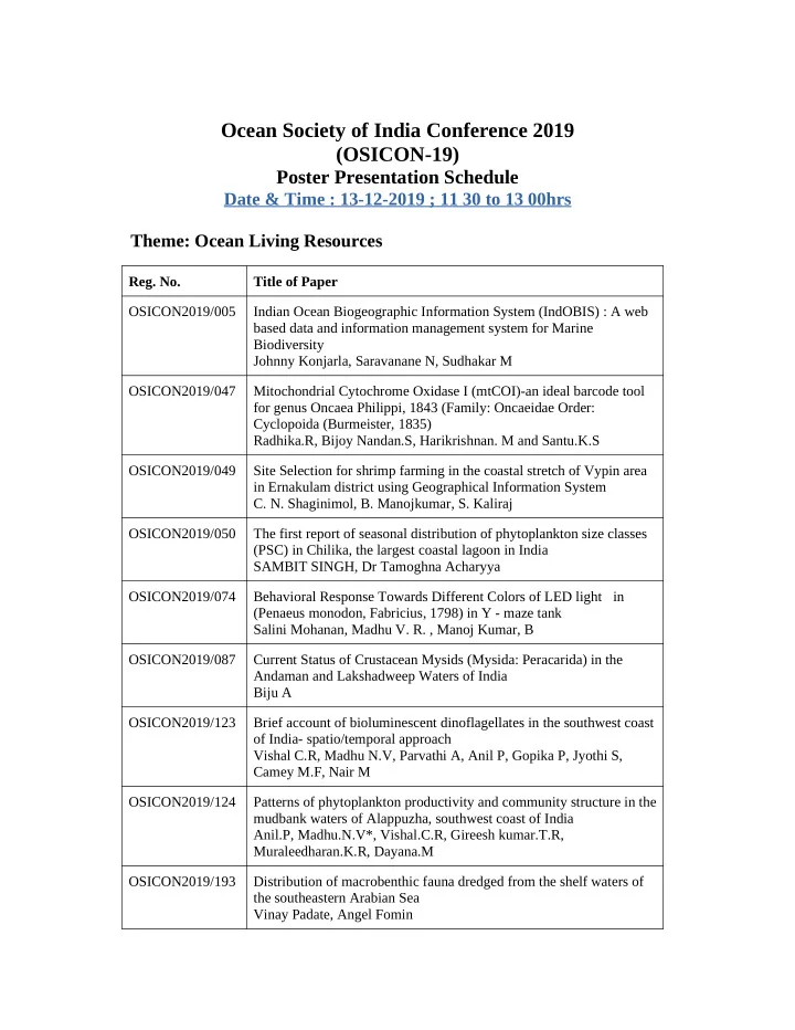 ocean society of india conference 2019 osicon 19