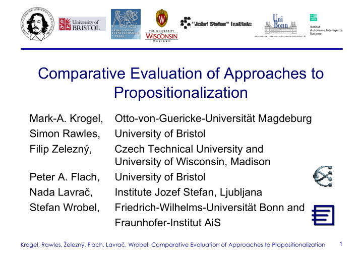 comparative evaluation of approaches to