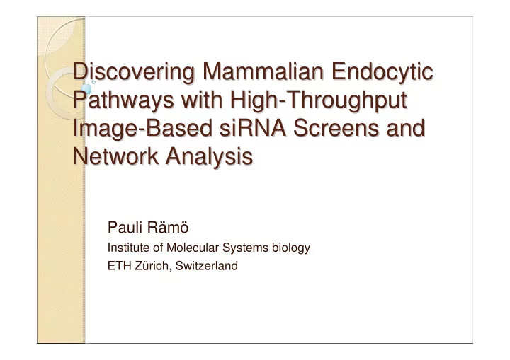 discovering mammalian endocytic discovering mammalian