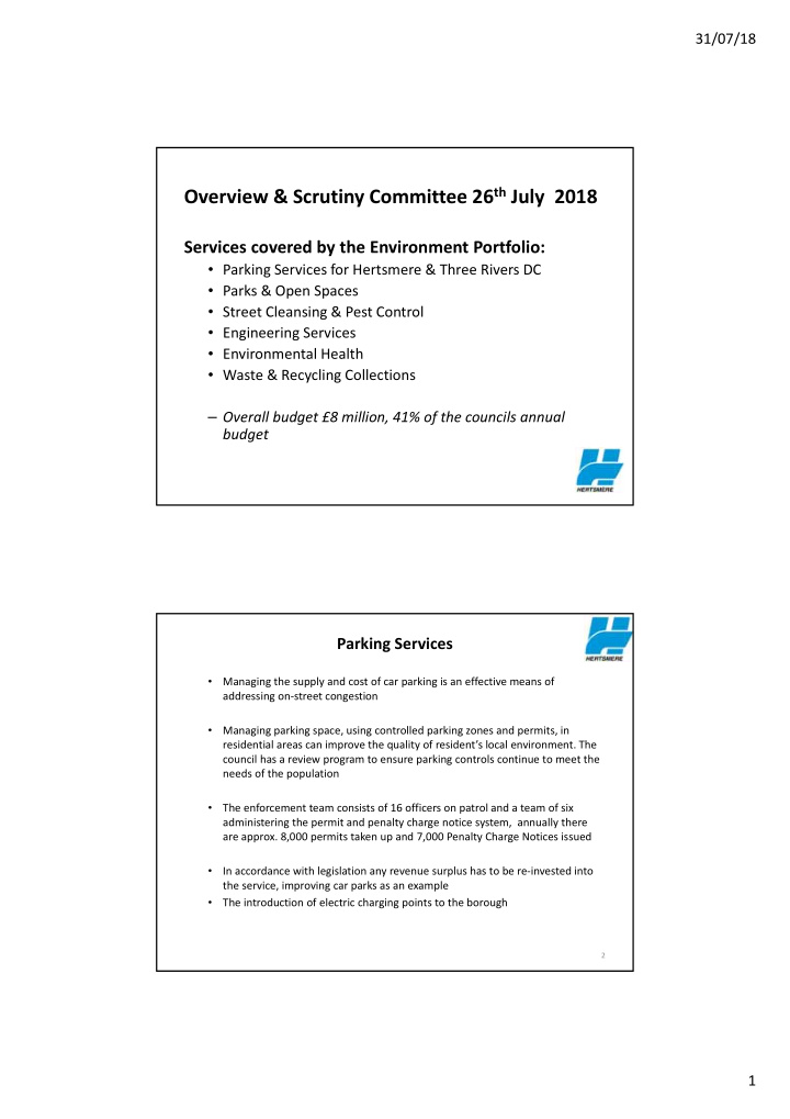 overview scrutiny committee 26 th july 2018