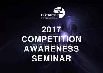 2017  COMPETITION  AWARENESS  SEMINAR  Welcome to the 2017 Competition  Awareness Seminar  This