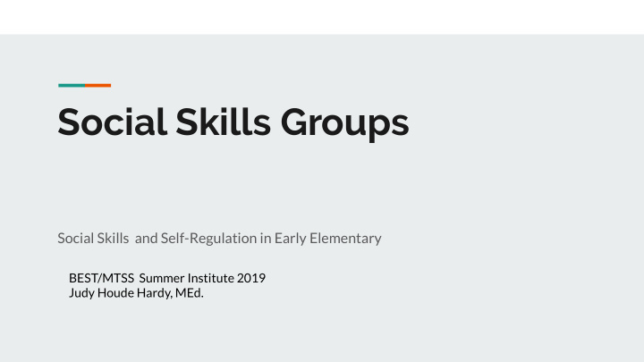 social skills groups