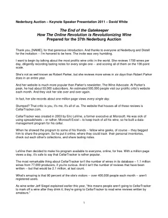 Thank you, [NAME], for that generous introduction. And thanks to everyone at Nederburg and