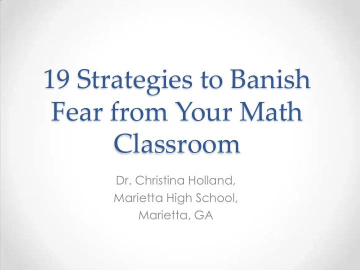 dr christina holland marietta high school marietta ga