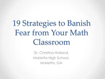 Dr. Christina Holland,  Marietta High School,  Marietta, GA  Math is hard!  It cant be faked