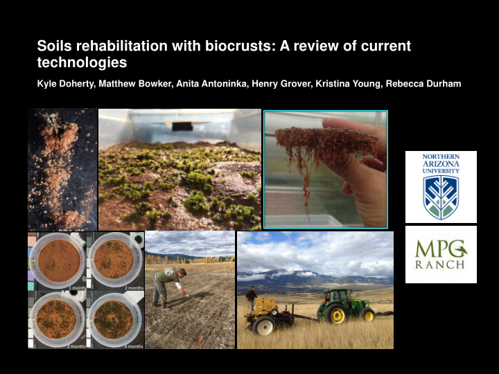 soils rehabilitation with biocrusts a review of current