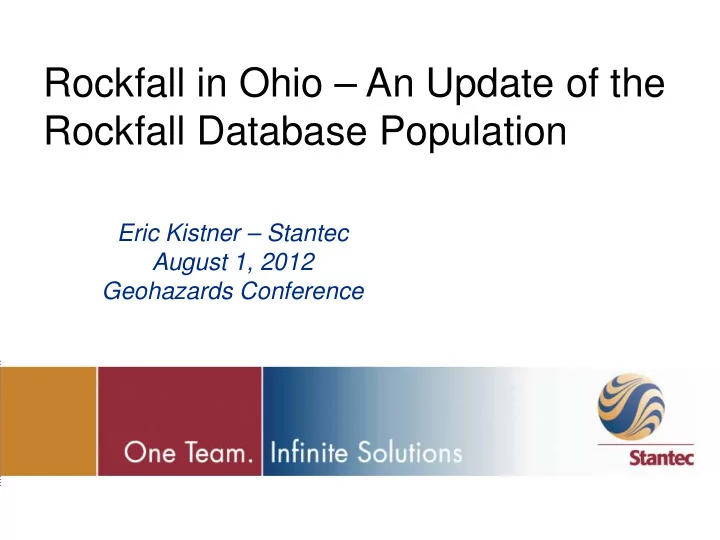 rockfall in ohio an update of the rockfall database