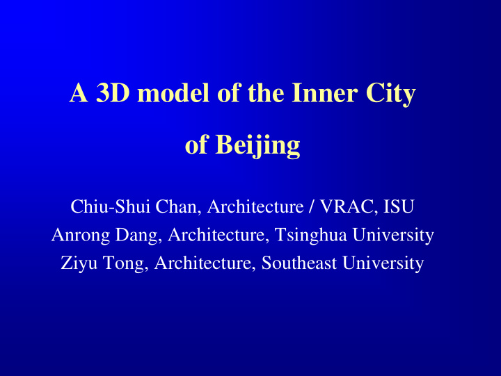 a 3d model of the inner city of beijing