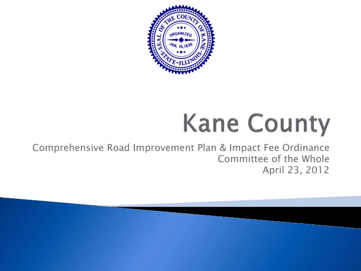 comprehensive road improvement plan impact fee ordinance