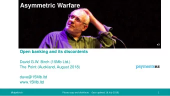 How can we fix the identity problem?  Asymmetric Warfare  v3  Open banking and its discontents