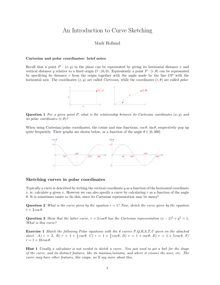 an introduction to curve sketching