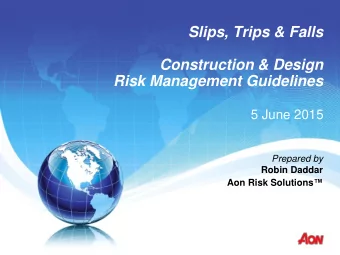 Construction &amp; Design  Risk Management Guidelines  5 June 2015  Prepared by  Robin Daddar Aon