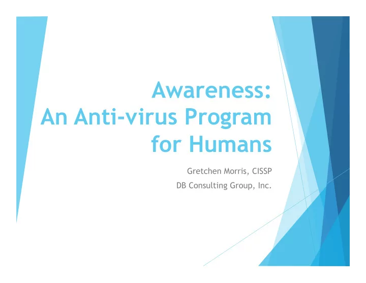 awareness an anti virus program for humans