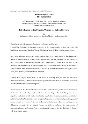 Arbitrating for Peace   The Symposium  SCC Centennial: Celebrating 100 years of dispute