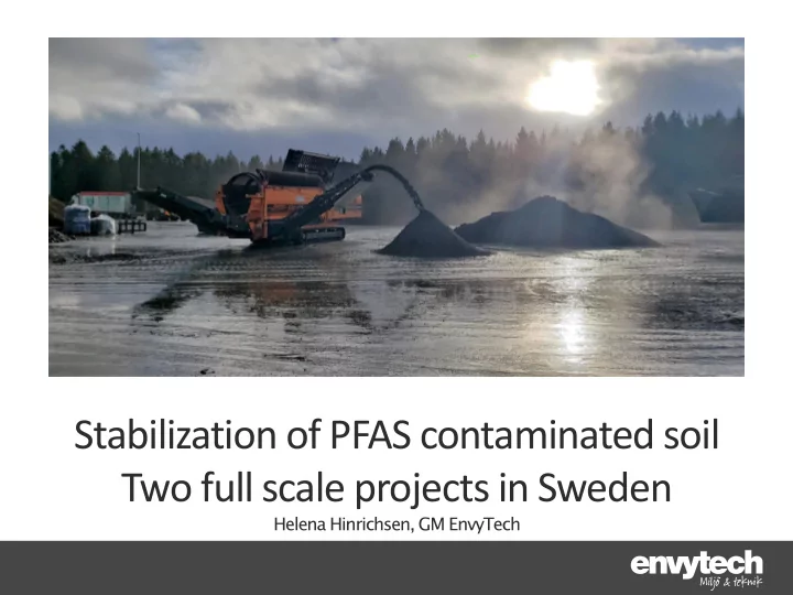 stabilization of pfas contaminated soil
