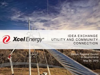 UTILITY AND COMMUNITY  CONNECTION  Denver Regional Council  of Governments  May 20, 2015