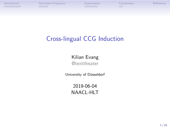 cross lingual ccg induction