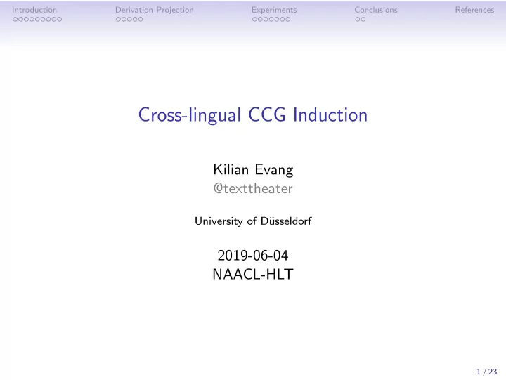 cross lingual ccg induction