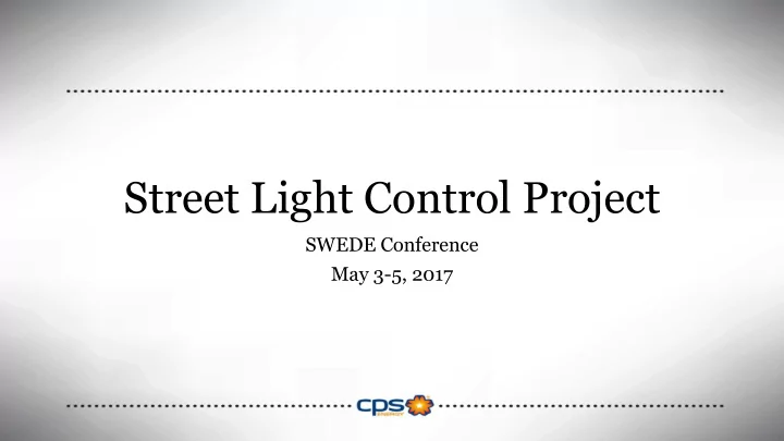 street light control project